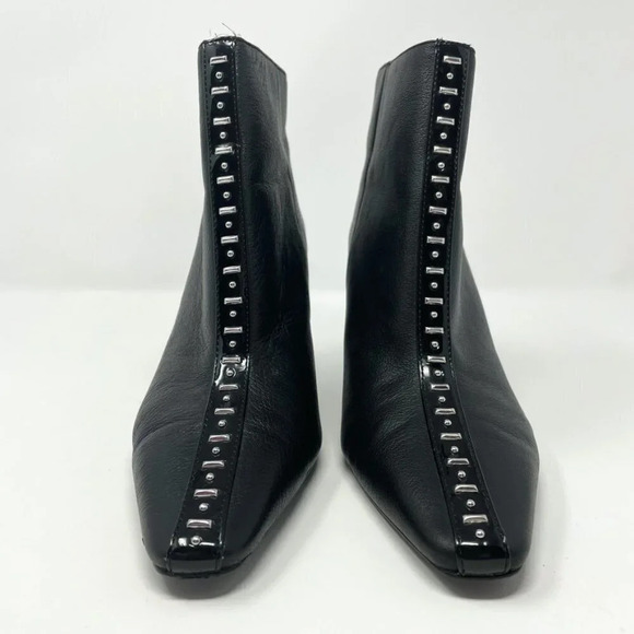 Zara Faux Leather  Studded Boots Booties Heels Sz 9 - Picture 2 of 9